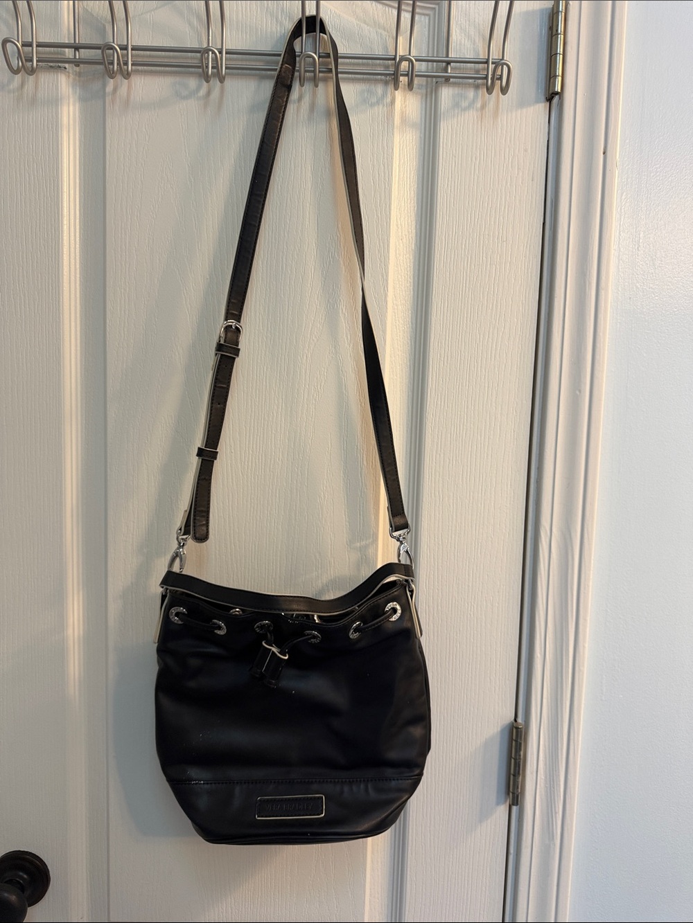 Vera Bradley Black Drawstring Shoulder Bag